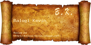 Balogi Kevin névjegykártya